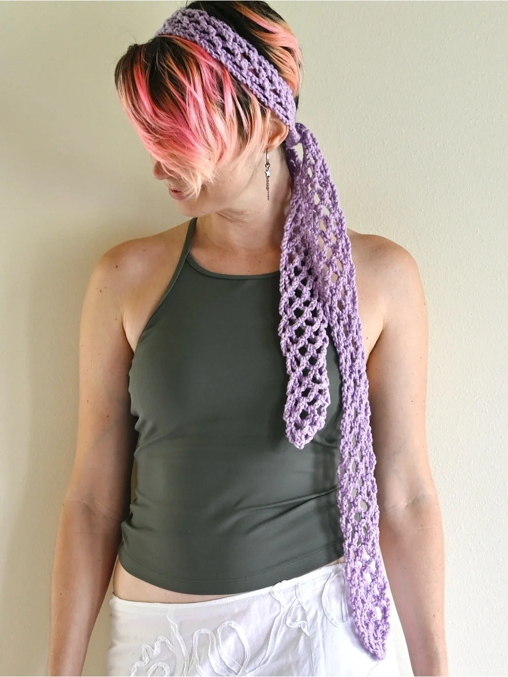 Handmade Lavender Crochet Waist Tie Belt Women
